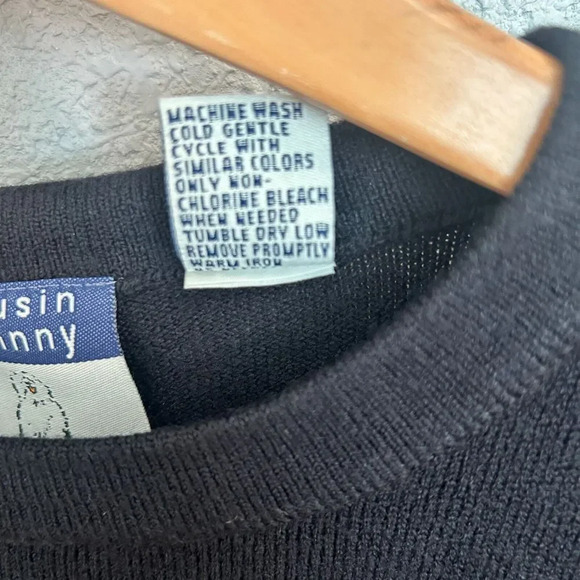 Anthropologie Cousin Johnny Black Crewneck Sweater Medium NWOT - Picture 4 of 7